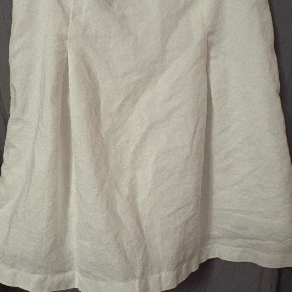 Elegant White Women's Linen and Cotton Skirt